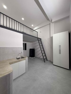 The new service apartment is 100 percent . . . full of fine furniture - the wide-selled attic - moved in immediately