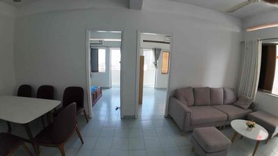 We're renting a Phạm Viết Chánh apartment-- a corner of 2 view two bedrooms.