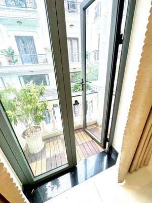 Rent a room with an interior balcony.