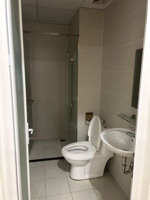 Rent two bedrooms. Two bathrooms. 62 meters. Dream home with curtains in it.