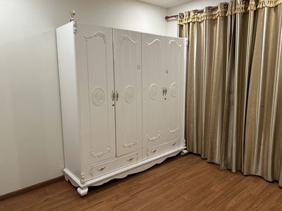 Rent two bedrooms. Two bathrooms. 62 meters. Dream home with curtains in it.
