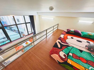 room with open windows.