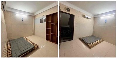 One room clear, air conditioning, hot water.