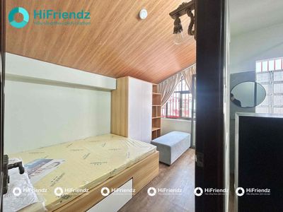 The service apartment is a one- bedroom-full furniture separated kitchen - sky window