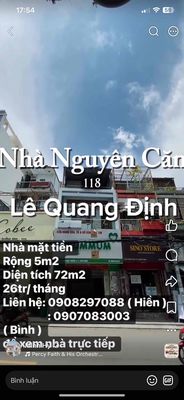 Rent the original house at 118 Lê Quang Định.