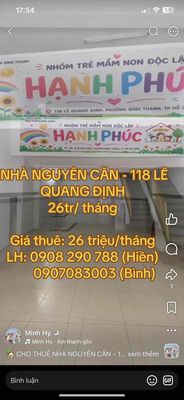 Rent the original house at 118 Lê Quang Định.