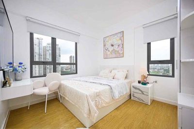 Masteri Thảo Điền rare T4: Bedroom 2 76 M2 upstairs, full interior.