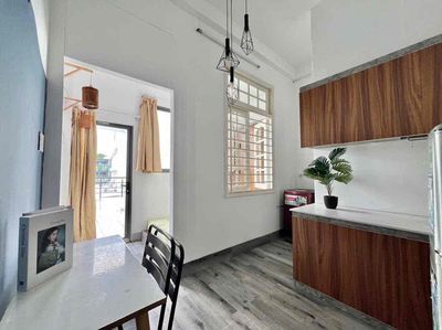 Rent a full-in-house kitchen with a big balcony.