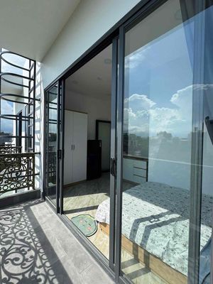 his private balcony apartment