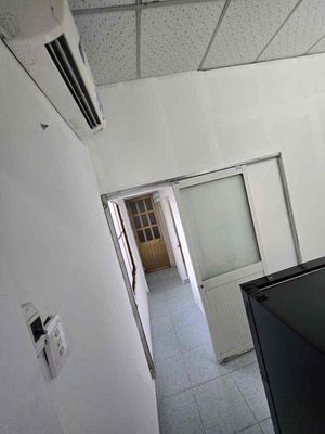 The balcony, windows, kitchen outside the interior room
