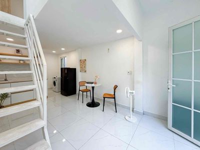 The first building is a two-story, full bedroom. It's got its own furniture.