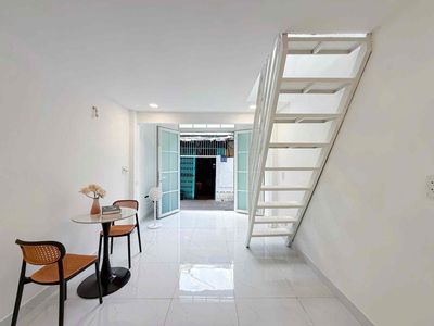 The first building is a two-story, full bedroom. It's got its own furniture.