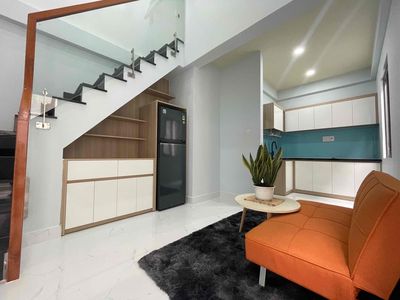 The comfortable interior room on the Funky Bridge