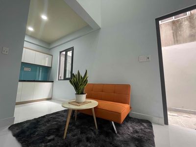 The comfortable interior room on the Funky Bridge