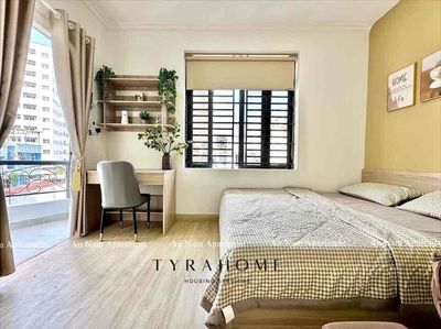 apartment one cool balcony bedroom full of Lê Trực furniture, Bình Thạnh