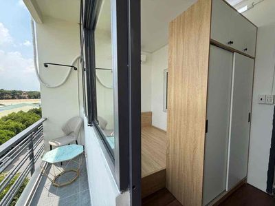 The apartment is a padded-uper with a full interior balconies near the Tan Son Nhut Airport