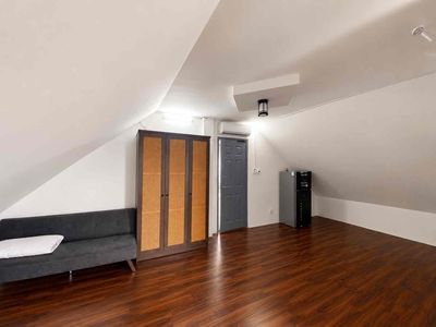 A separate garden apartment, a kitchen bedroom.