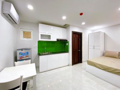 Rent a service apartment. A private bedroom/studio full interior of District 7