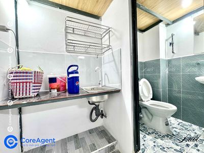 A two-foot motel built cheaply in the shower.