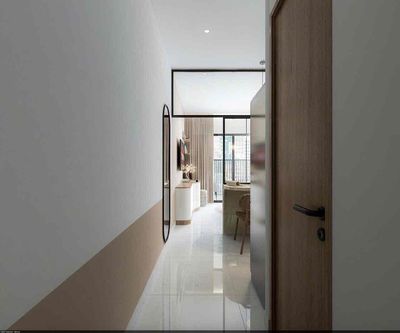 Open up the upper apartment - a modern bedroom - washing machine