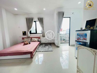 The balcony studio apartment is nearly 40 meters wide. There's an elevator near the town bridge.