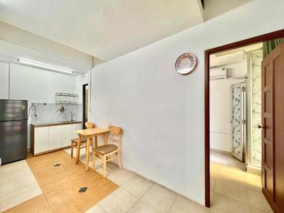 The elevator vault. A bedroom. A balcony.