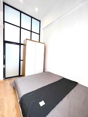 A full interior kitchen bedroom.