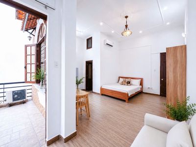 Studio balcony -- close to the European Cultural University.