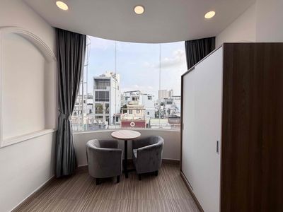 The 1st Bedroom has a balcony, a 50-meter mirror window.