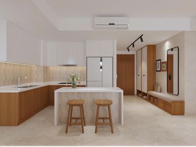 We need to get the apartment of The Infinity District 7 and 2 bedrooms at 3 x million a month.