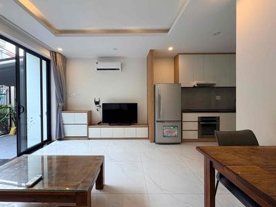 Room 1 Thảo Điền has its own garden - super wide open with light