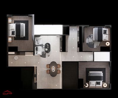 Rent 3 bedrooms+ 108 m2 S8.01, rare corner, beautiful view level