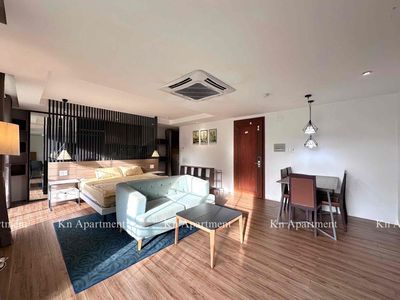 apartment one living room. Bancol bedroom. Super wide open interior.