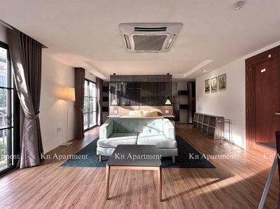 apartment one living room. Bancol bedroom. Super wide open interior.