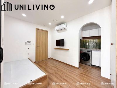 Studios separate the private washing machine kitchen near the market.