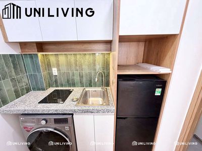 Studios separate the private washing machine kitchen near the market.