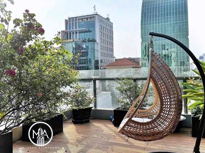 Rent the apartment. A penthouse bedroom.