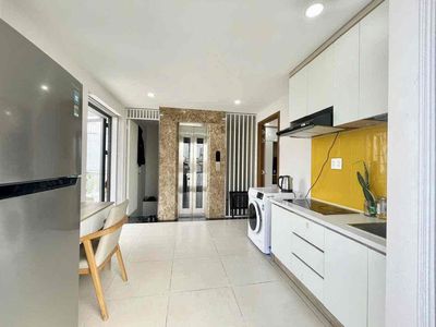 The penthouse 1 balcony bedroom - the private roof kitchen is over 80 meters wide.