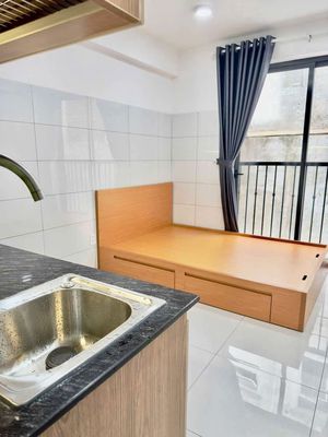 The balcony suite is full of furniture