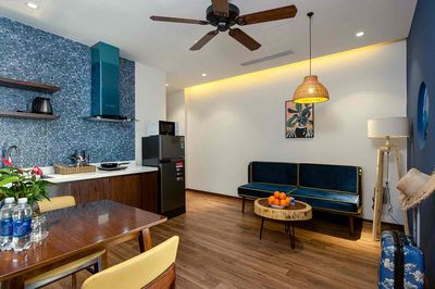 Two bedrooms at Trần Hưng Đạo. The balcony, the private washing machine.