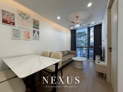 Two bedrooms. One living room. The elevator in the room.