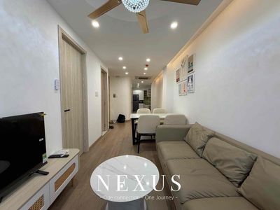 Two bedrooms. One living room. The elevator in the room.