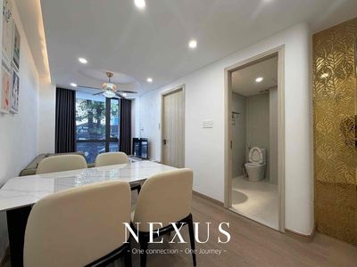 Two bedrooms. One living room. The elevator in the room.