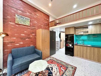The apartment has full full of furniture plus a cool back yard right out of China.