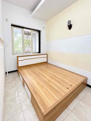 A full interior kitchen bedroom.