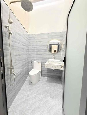 The new house is 100%. Two bedrooms. 4 x 14 meters. 1135 huỳnh Tấn Phát.
