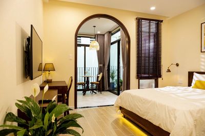 The apartment is located at the center of the entire interior.