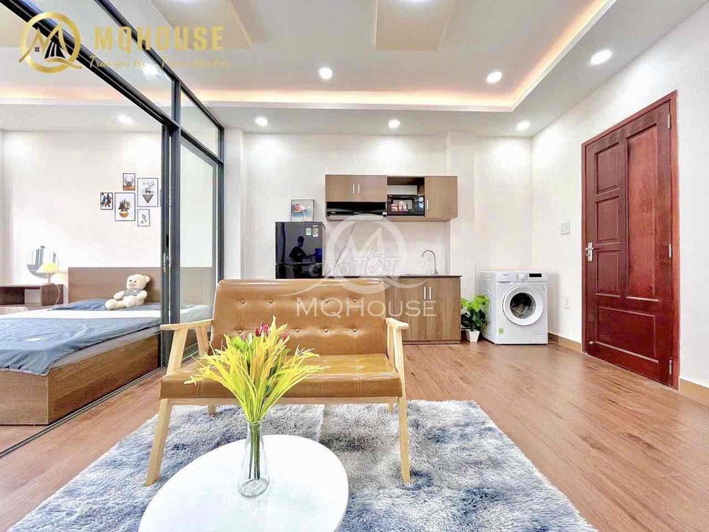 The apartment is a super-wide kitchen room, right at  cmt8 - 716.