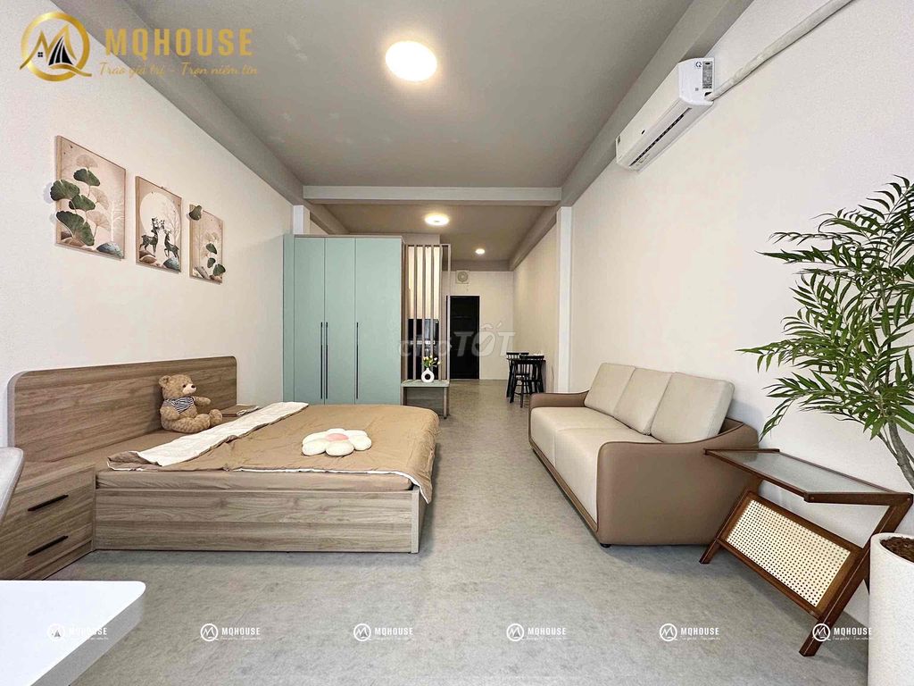 studio & 1 bedroom with balcony - full interior - Cộng Hoà