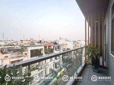 Room full service furniture separated balcony, private washing machine window